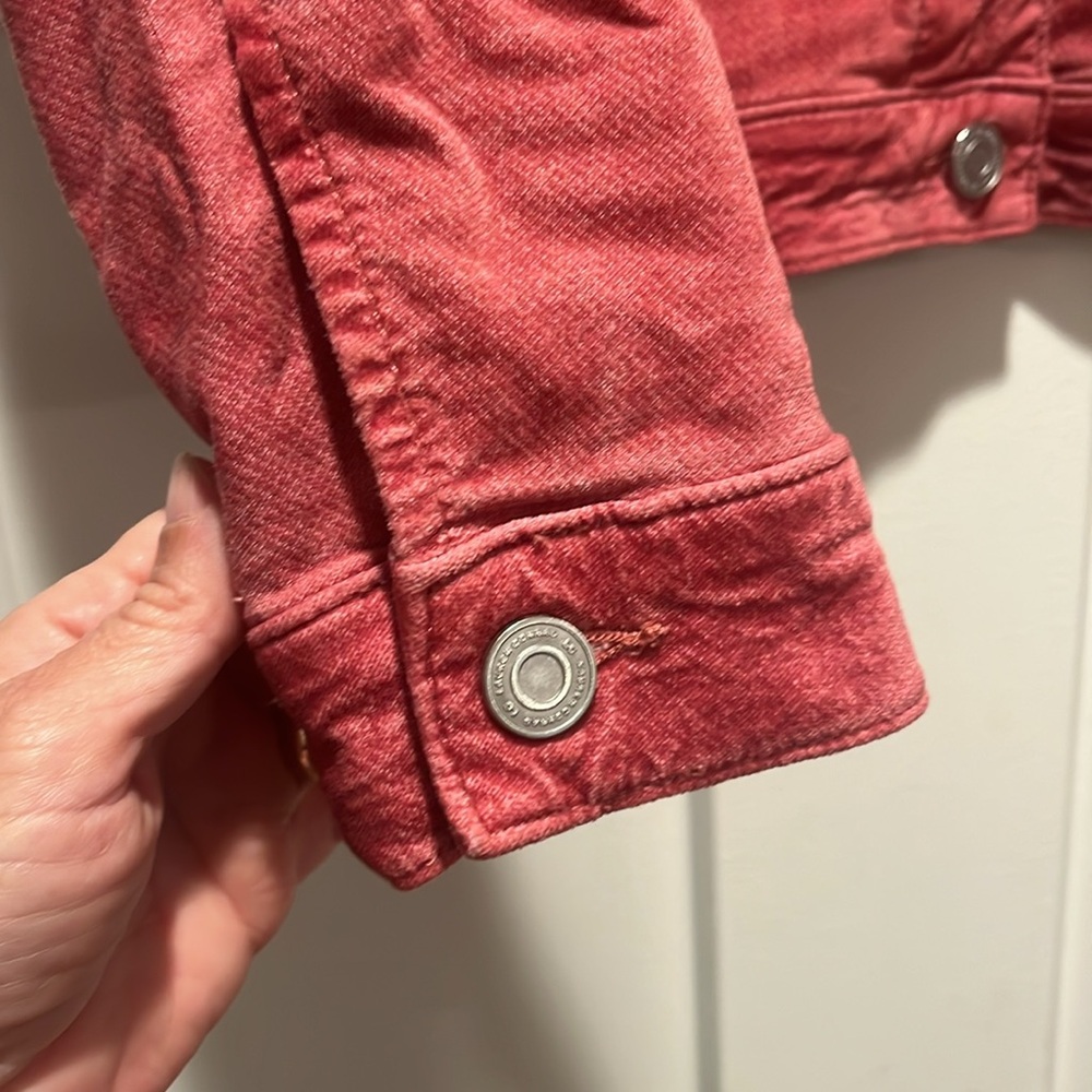LC Lauren Conrad cotton blend brushed Jacket Cropped Style - Picture 4 of 5